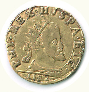 obverse: MILANO - Filippo II - Doppia 1587 - gr 6,44 - MIR 301/2.