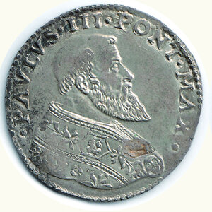 obverse: BOLOGNA - Paolo III (1534-1549) – Bianco - Piccola mancanza da conio, altrimenti SPL.