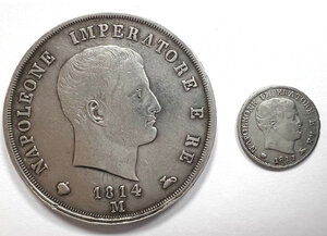 obverse: MILANO - Napoleone I - 5 lire 1814