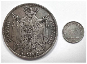 reverse: MILANO - Napoleone I - 5 lire 1814