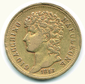 obverse: NAPOLI - Gioacchino Murat (1807-1815) - 40 Lire 1813 - Rami corti.