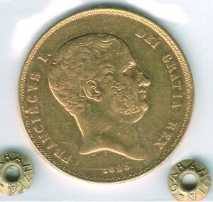 obverse: NAPOLI - Francesco I (1825-1830) - 30 Ducati 1825