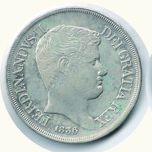 obverse: NAPOLI - Ferdinando II di Borbone  (1830-1859) - Piastra 1836.