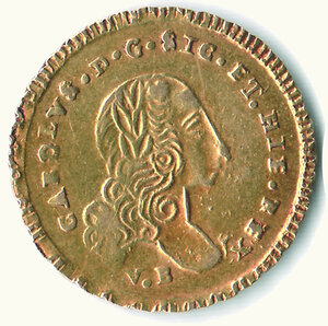 obverse: PALERMO - Carlo di Borbone - Oncia 1752 - Oro brunito da antica collezione.