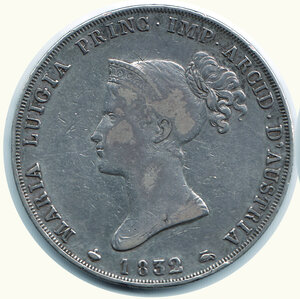 obverse: PARMA - Maria Luigia - 5 Lire 1832.