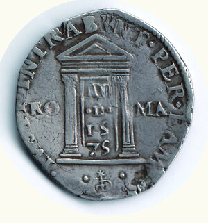 reverse: ROMA - Gregorio XIII - Testone 1575 - Porta santa.