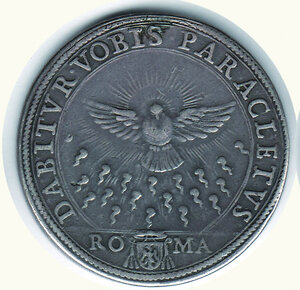 obverse: ROMA - Sede vacante 1676 – Piastra - Impercettibile il segno d’appiccagnolo asportato - Delicata patina.