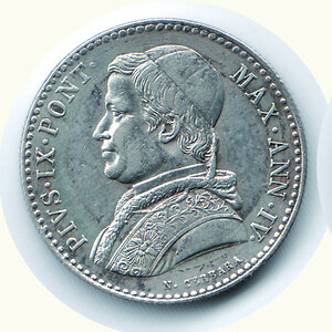 obverse: ROMA - Pio IX (1846-1878) - 20 Baiocchi 1850.