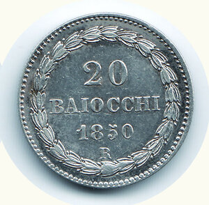 reverse: ROMA - Pio IX (1846-1878) - 20 Baiocchi 1850.