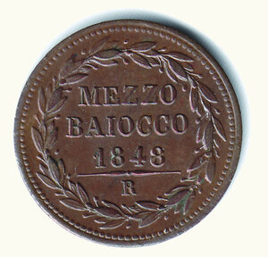 reverse: ROMA - Pio IX - ½ Baiocco 1848  - An III.