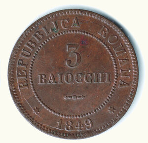 reverse: ROMA -  II REPUBBLICA Romana 1849 - 3 Baiocchi.