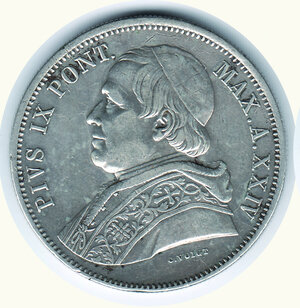 obverse: ROMA - Pio IX - 5 Lire 1870 - An. XXIV.