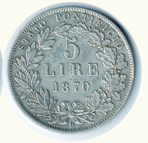 reverse: ROMA - Pio IX - 5 Lire 1870 - An. XXIV.