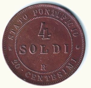 reverse: ROMA - Pio IX (1846-1878) - 4 Soldi 1868 - A. XXIII