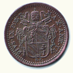 obverse: ROMA - Pio IX (1846-1878) - Quattrino 1851 - Parziale Rame rosso.