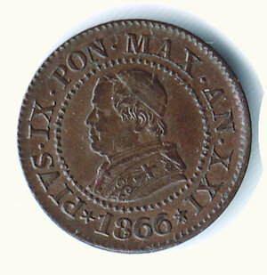 obverse: ROMA - Pio IX - 1 Centesimo 1866.