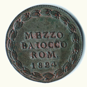obverse: BOLOGNA - Leone  XII (1823-1829) - Mezzo Baiocco 1824.