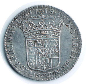 reverse: SAVOIA - Vittorio Amedeo II - Lira 1718