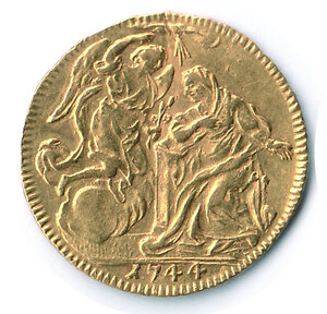 obverse: CARLO EMANUELE III - Zecchino 1744