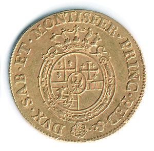 reverse: CARLO EMANUELE III - Doppia nuova 1755