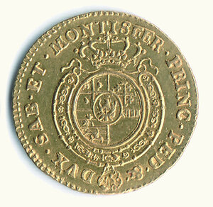 reverse: CARLO EMANUELE III - Mezza Doppia nuova 1764