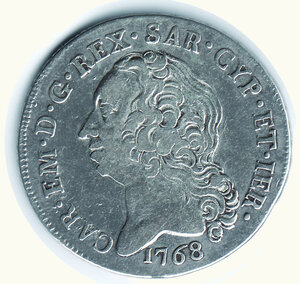 obverse: CARLO EMANUELE III - Monetazione per la Sardegna - Scudo sardo