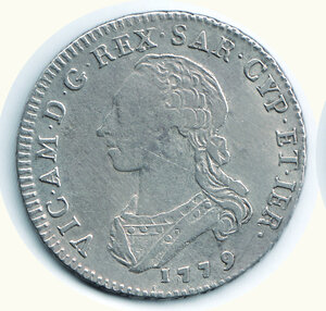 obverse: VITTORIO AMEDEO III - ¼ di Scudo 1779.