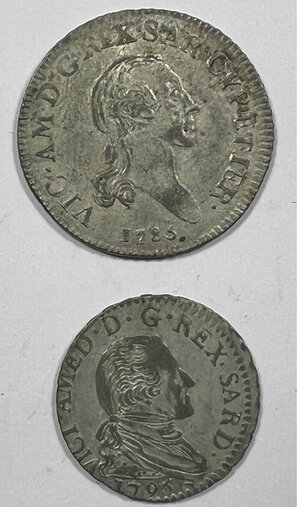 obverse: VITTORIO AMEDEO III - 10 Soldi 1795 e 7,6 Soldi 1783