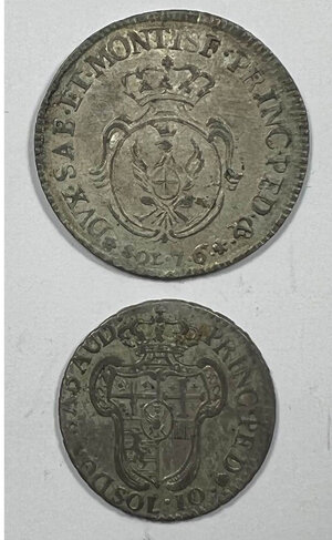 reverse: VITTORIO AMEDEO III - 10 Soldi 1795 e 7,6 Soldi 1783