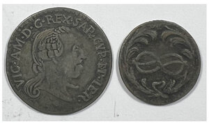 obverse: VITTORIO AMEDEO III - Reale sardo 1794 + Cagliarese 1788