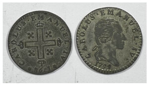 obverse: CARLO EMANUELE IV - 2,6 Soldi 1799 e Soldo 1798