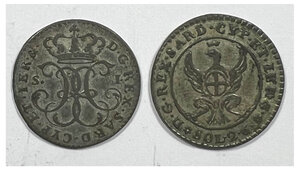 reverse: CARLO EMANUELE IV - 2,6 Soldi 1799 e Soldo 1798