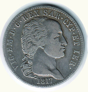 obverse: VITTORIO EMANUELE I - 5 Lire 1817.