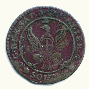 reverse: VITTORIO EMANUELE I (1802-1821) - 2,6 Soldi.