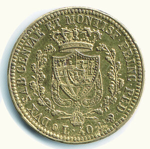 reverse: CARLO FELICE - 40 Lire 1825