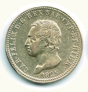 obverse: CARLO FELICE - 40 Lire 1825 To - Al R/ fondi lucenti.