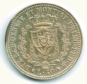 reverse: CARLO FELICE - 40 Lire 1825 To - Al R/ fondi lucenti.