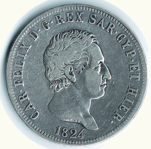 obverse: CARLO FELICE - 5 Lire 1824