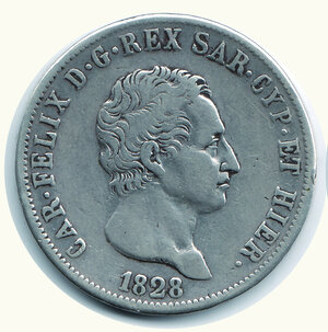 obverse: CARLO FELICE - 5 Lire Genova