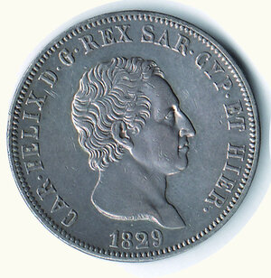 obverse: CARLO FELICE - 5 Lire 1829 Ge.