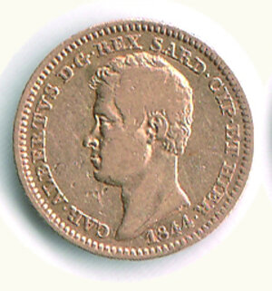 obverse: CARLO ALBERTO - 10 Lire 1844 Ge.