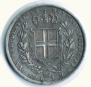 reverse: CARLO ALBERTO - 5 Lire 1836.