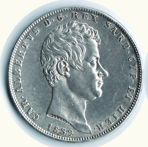 obverse: CARLO ALBERTO - 5 Lire 1839