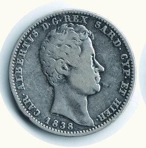 obverse: CARLO ALBERTO - Lira 1838 - Torino