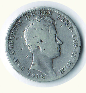 obverse: CARLO ALBERTO - Lira 1838 Ge.