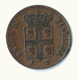 obverse: CARLO ALBERTO - 5 Cent. per la Sardegna.