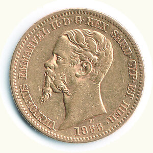 reverse: VITTORIO EMANUELE II - 20 Lire 1855