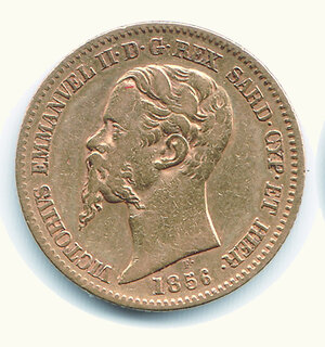 obverse: VITTORIO EMANUELE II - 20 Lire 1856