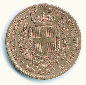 reverse: VITTORIO EMANUELE II - 20 Lire 1856