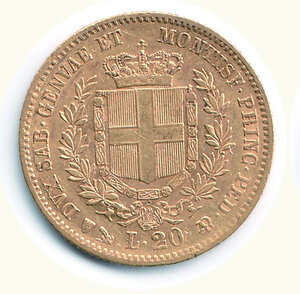 obverse: VITTORIO EMANUELE II - 20 Lire 1857